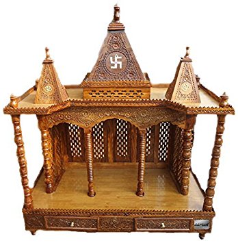 Aarsun Wooden Rosewood / Sheesham Temple / Folding Wooden Mandir / Mantapam / Pooja Room