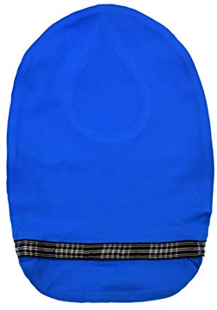 Stretchy Deodorizing Ostomy Pouch Cover (Blue - Checkerd, F)
