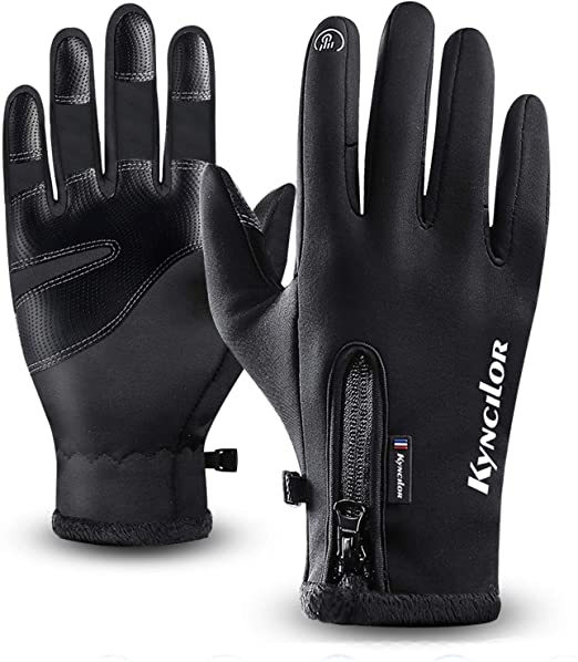 Cycling Gloves,Kekilo Winter PU Leather Waterproof Touchscreen Full Finger Gloves Men&Women Keep Warm,Windproof and Rainproof for Outdoor Activity,Skiing,Running,Cycling,Hiking etc.