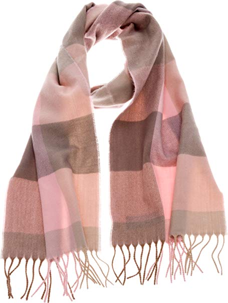 SilverHooks Soft & Warm Plaid Cashmere Scarf w/Gift Box