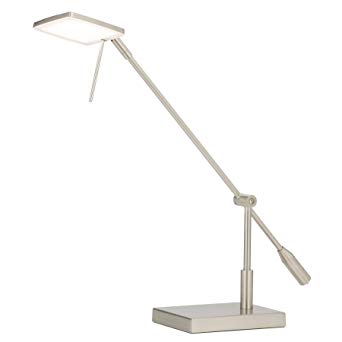 CO-Z Dimmable Brushed Nickel LED Desk Lamp with Adjustable Head, LED Task Light for Office Working Home Bedroom School Study Writing Computer Lighting, Pharmacy-Style Inspired Modern Desk Lamp