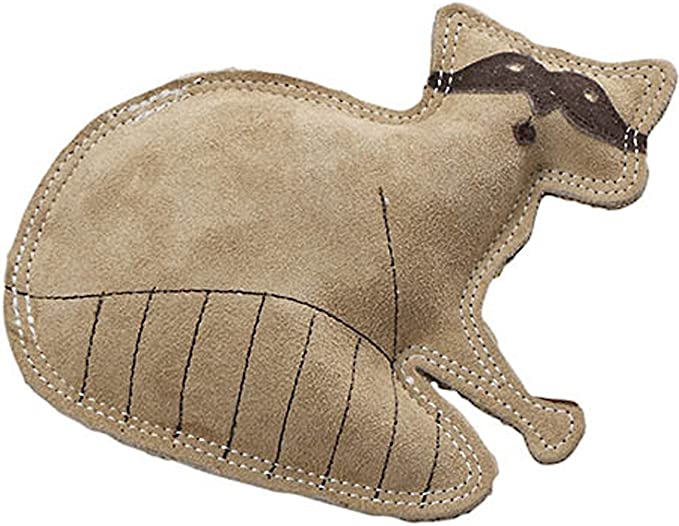 Ethical Pet Dura-Fused 7.25-Inch Leather Dog Toy, Small, Raccoon