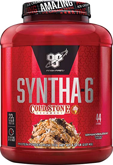 BSN Syntha-6 Whey Protein Powder, Cold Stone Creamery-Germanchökolätekäke Flavor, Micellar Casein, Milk Protein Isolate Powder, 44 Servings