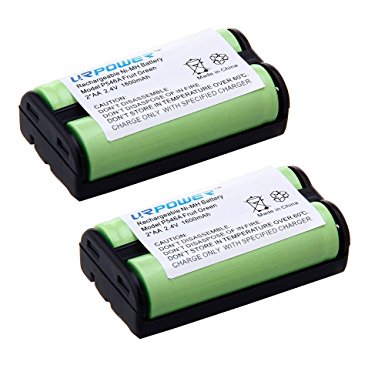 URPOWER® 2 Pack 1600mAh Replacement Battery for Panasonic HHR-P546A Compatible for AT&T 5800 5830 5840 5845 5870 E-252 E-2562 E-262 E-2662 ,Panasonic HHR-P546A KX-TG1050N KX-TGA100N KX-TGA420B TYPE 23