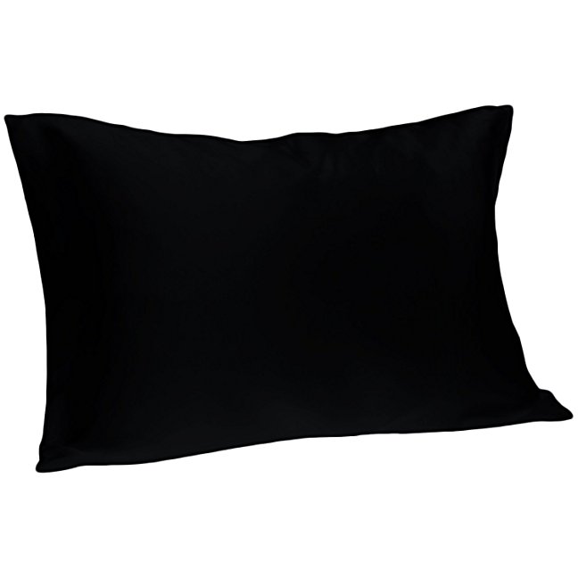 Spasilk 100% Pure Silk Pillowcase, King 20"X40", Black