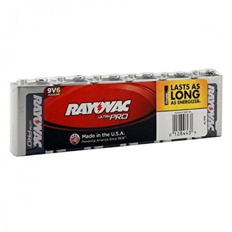 Rayovac AL9V-6 Ultra Pro Alkaline 9V Batteries (Pack of 6)