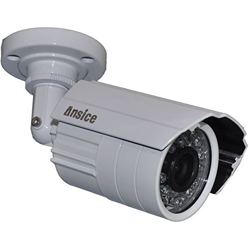 CCTV Camera(White) Day Night 24 Infrared Leds Wide Angle 2.8mm 1000tvl Cmos with Ir-cut Bullet Security Camera Cctv Home Surveillance Outdoor Ir Bullet with Bonus Power Supply