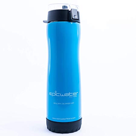 Epic Water Filters Outback Bottle - Stainless Steel | Without BPA | Removes Fluoride, Lead, Arsenic, Chromium 6, PFOA, PFOS, TTHM, Chlorine