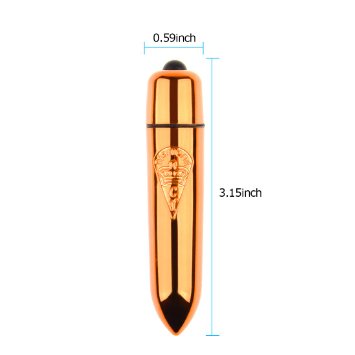 Vibrator, Oomph! Powerful WaterProof Single-speed Massager Mini Bullet Vibrator/Vibes Female Masturbation Toy (Golden)