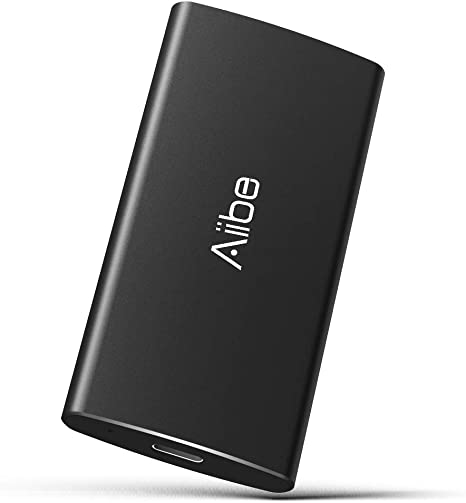 Aiibe External Portable SSD 500GB - Up to 500MB/s - USB-C, USB 3.1 External Solid State Drive 500GB 500G USB SSD Drive for PC Laptop, Mac, Xbox and PS4 - Black