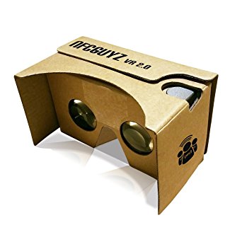 V2.0 NFCGuyz VR Cardboard - Complete Virtual Reality 2.0 Kit (BOX COLOR)- Inspired by Google Cardboard v2
