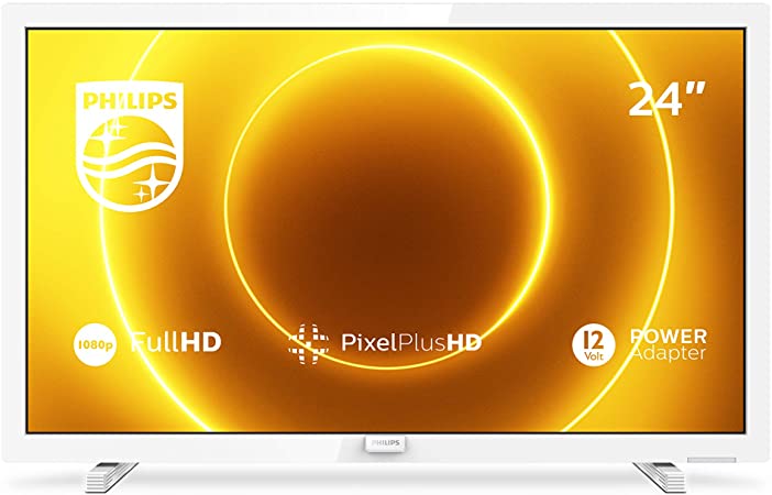 Philips 24PFS5535/12 24-Inch TV (LED TV, Full HD, Pixel Plus HD, Full-Range Speakers, 2 x HDMI, USB, 12V Input) - Glossy White (2020/2021 Model)