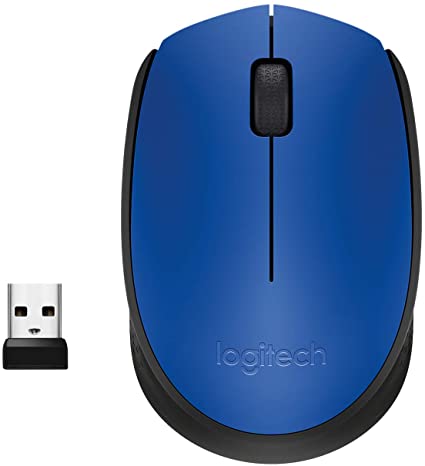 Logitech M170 Wireless Mouse, 2.4 GHz with USB Mini Receiver, Optical Tracking, 12-Months Battery Life, Ambidextrous PC/Mac/Laptop - Blue