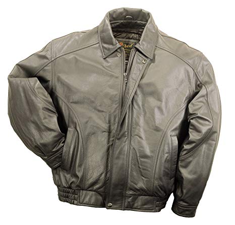 Reed Men's American Style Bomber Genuine Leather Jacket