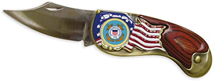 Armed Forces Colorized Quarter Pocket Knife - Coast Guard