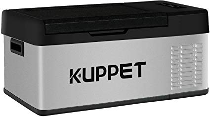 KUPPET Portable Refrigerator/Freezer 16Qt, Car Fridge, Dual Temperature Electric Cooler for Truck Party, Travel, Picnic Outdoor, Camping and Home use -12/24V DC and 100-240V AC, -4°F ~ 68°F