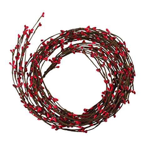 Masonicbuy 20 Pcs Red Pip Berry Garland Red Single Ply Bulk for Fall Christmas Berry Wreath Mantle Candle Country Primitive Floral Craft Indoor Outdoor Home Wedding Party Decor, 42 Feet (Berry Red)