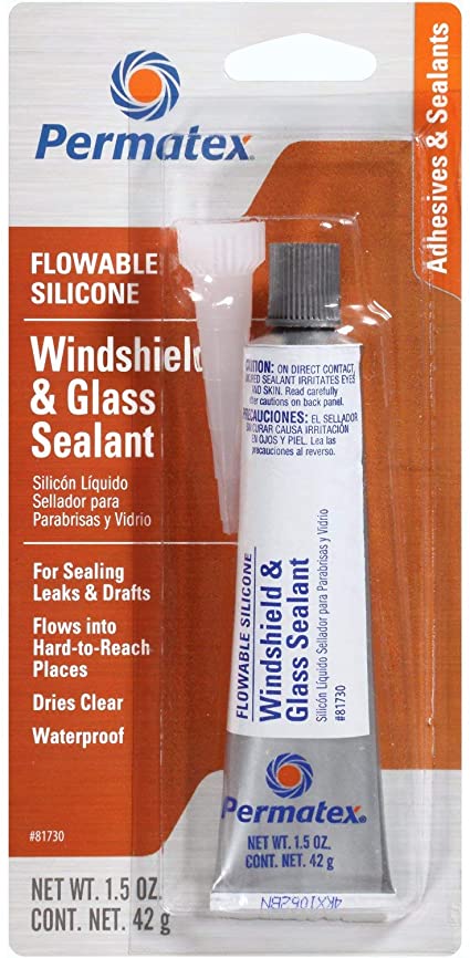 Permatex 81730 Flowable Silicone Windshield Glass Sealer, 1.5 oz. (2 Pack)