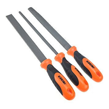 KSEIBI 311695 High Carbon Rasp File Set W Rubber Soft Handle Quality 3Pcs Wood file set 8 Inch