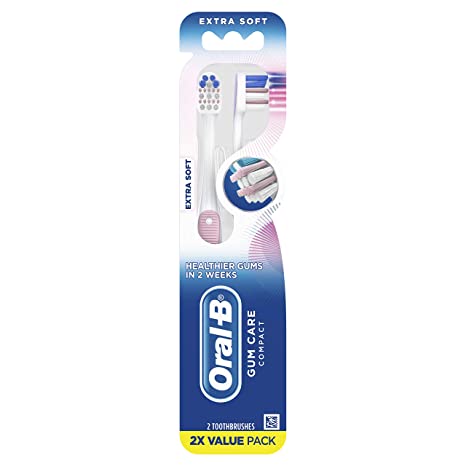 Oral-B Gum Care Compact Toothbrush, Extra Soft, 2 Count