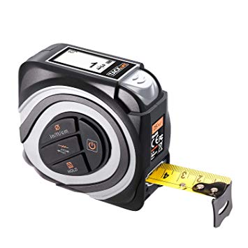 Digital Tape Measure 16Ft M/In/Ft Rechargeable with Large Backlit LCD, Auto-lock, 10 Data Store, Rezero Button, Recalibration, Relative measurement, USB Charging Cable Included - TACKLIFE MDT01