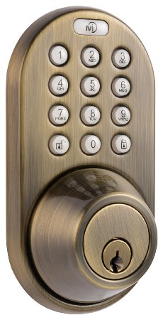 MiLocks DF-02AQ Electronic Keyless Entry Touchpad Deadbolt Door Lock Antique Brass