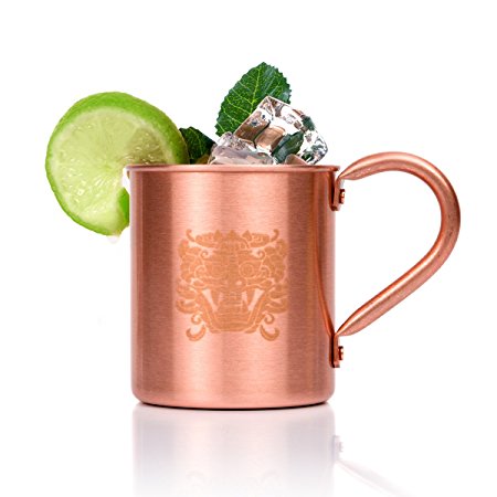 Homestia 100% Solid Pure Copper Moscow Mule Beer Mug No Inner Lining for Cocktail Beer Coffee 16oz