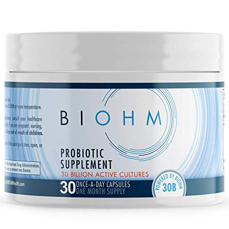 BIOHM Probiotics for Women & Men Digestive Enzyme Support, Non-GMO, Vegetarian Friendly, 30 Count