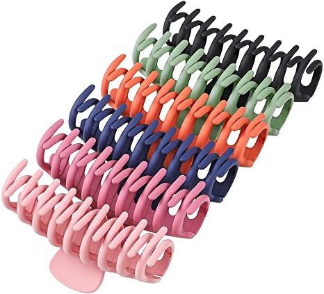 VASLON Large Hair Claws Clips for Women Girls, Big Hair Claw Clips 4 Inch Nonslip Large Claw Clip for Women and Girls Thin Hair, Strong Hold Hair Clips for Thick Hair (6Packs)