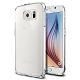 Galaxy S6 Case Spigen Ultra Hybrid AIR CUSHION Crystal Clear - 1 Back Protector Included Scratch Resistant Bumper Case with Clear Back Panel for Galaxy S6 2015 - Crystal Clear SGP11317