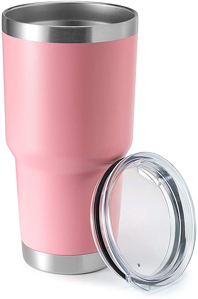 HASLE OUTFITTERS 30oz Tumbler Stainless Steel Coffee Tumbler Double Wall Vacuum Insulated Travel Mug with Lid (Pink, 1 Pack)