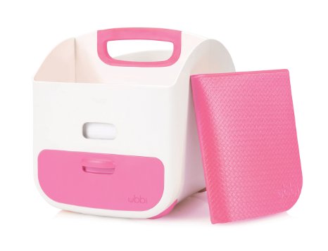 Ubbi Diaper Storage Caddy and Changing Mat, Pink
