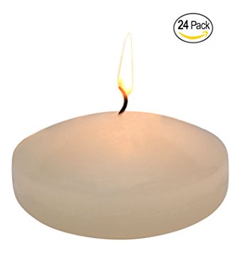 Floating disc Candles for Wedding, Birthday, Holiday & Home Decoration by Royal Imports, 3 Inch, Ivory Wax, Set of 24