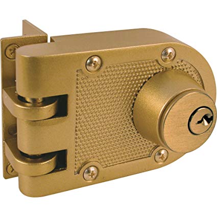 Prime-Line Products U 9972 Jimmy-Resistant Deadlock, Diecast, Brass Color, Angle Strike, Double Cylinder