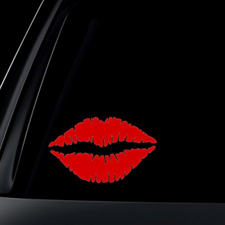 Kiss Mark Lip Car Decal / Sticker -RED