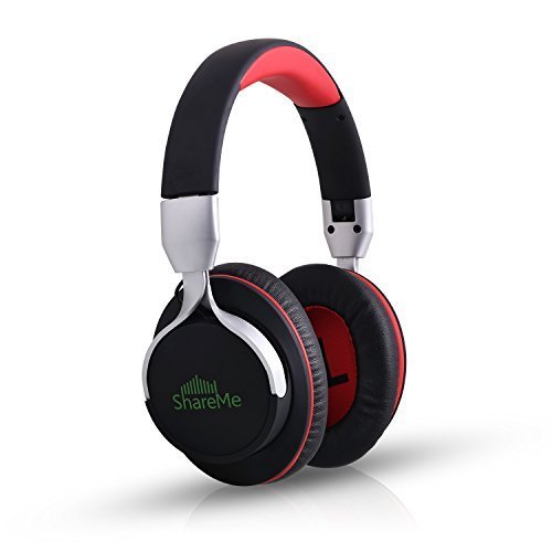 Bluetooth Headphone 41 Travel Headphones Music Headphones Mixcder ShareMe Wireless Foldable Gaming Headset with Built-in Mic40mm Dynamic DriversUp to 20 Hours of Battery LifeBlack and Red