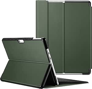 Fintie Case for 13 Inch Microsoft Surface Pro 11th Edition/Surface Pro 10 / Pro 9 5G - Multiple Angle Viewing Hard Shell Slim Portfolio Cover Compatible with Type Cover Keyboard, Alpine Green