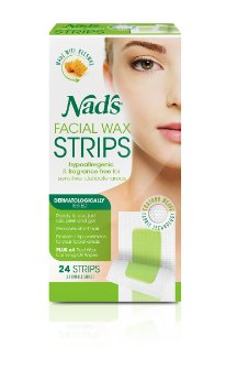 Nads Hypoallergenic Facial Wax Strips 24 strips Pack of 2