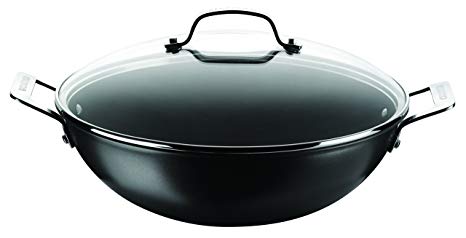 Circulon Generic Wok with Glass Lid, Hard Anodised, Black