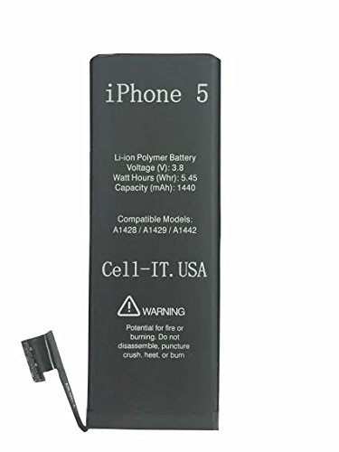 iPhone 5 Battery Replacement : New Zero Cycle 1440mAh 3.8V Li-Ion Battery Replacement for iPhone 5 (Compatible with Models of the iPhone 5: 1428, A1429, A1442