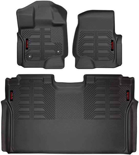 Gator 79611 Black Front and 2nd Seat Floor Liners Fits 15-19 Ford F-150 SuperCrew