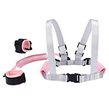 Blisstime 2 in 1 Toddler Leash -Anti Lost Wrist Link for Toddlers -Toddler Harness,Baby Leash,Leash for Toddlers,Wrist Leashes,Child Leashes for Toddlers,Not Easy to Open Without Key
