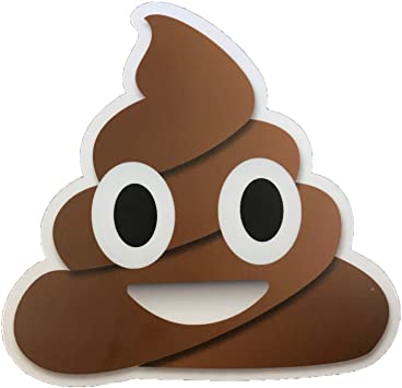 Large Emoji Stickers 4" Premium Thick Durable Weather Resistant Vinyl for Indoor or Outdoor Use (Poop Emoji)