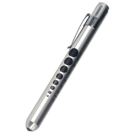 Pupil Gauge Reusable Penlight Pen Light Silver Boxed
