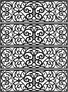 Vencier Rubber Stair Treads - Set of 4 Non-Slip Stair Decor Indoor & Outdoor Door Mats Wrought Iron Design Matting |Anti-Slip Stair Mat Set