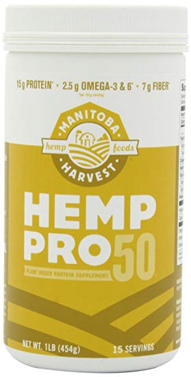 Manitoba Harvest Hemp Pro 50, Plant Based Protein Powder, 454 g Tub