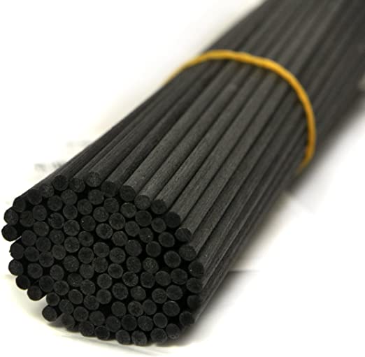 Ougual 100 Pieces Fiber Reed Diffuser Replacement Refill Sticks (12" x 3mm, Black)