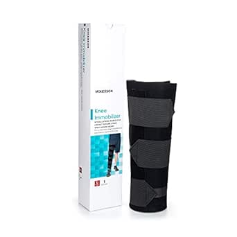 McKesson Knee Immobilizer Brace for Women and Men Adjustable Leg Straightener, One Size Fits Most, 14", 1 Count