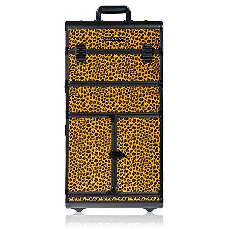 SHANY REBEL Series Pro Makeup Artists Rolling Train Case - Trolley Case - Spring Cheetah