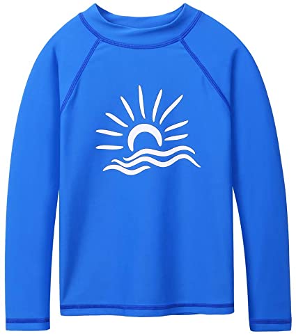 TFJH E Girls & Boys Long Sleeve Rashgurad Swimsuit UPF 50  Kids Swimwear Sunsuits